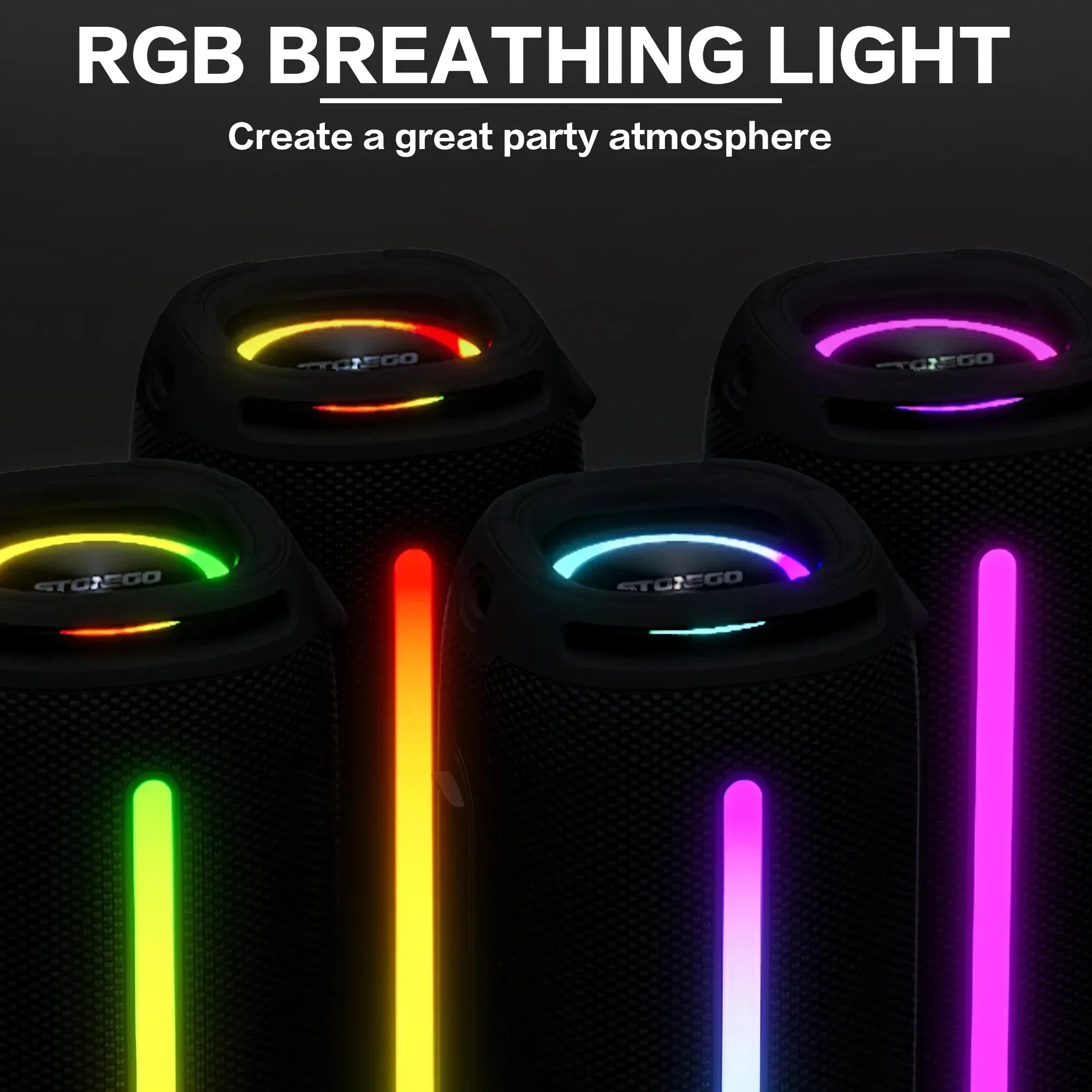 Portable Bluetooth 5.3 Wireless Speaker RGB Lantern IPX6 Waterproof Powerful Subwoofer High Quality Audio Outdoor Speaker