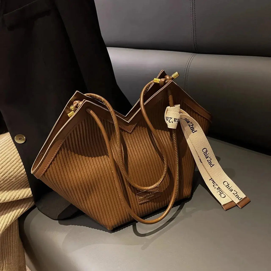 Korean Style Big Bag Women's Bag Casual All-match Canvas Bag Commuter Shoulder Bag Student Tote Bag