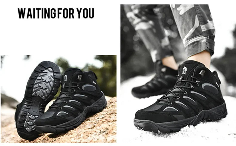 New Men's Boots Fashion Outdoor Boots Breathable Hiking Boots Autumn Shoes Sneakers lightweight Non-slip Men Desert Ankle Boots