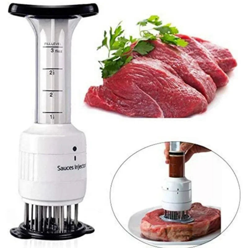 Stainless Steel Marinade Meat Injector 2-In-1 Meat Tenderizer Marinade Injector With Stainless Needle For Bbq Meat Steak Beef