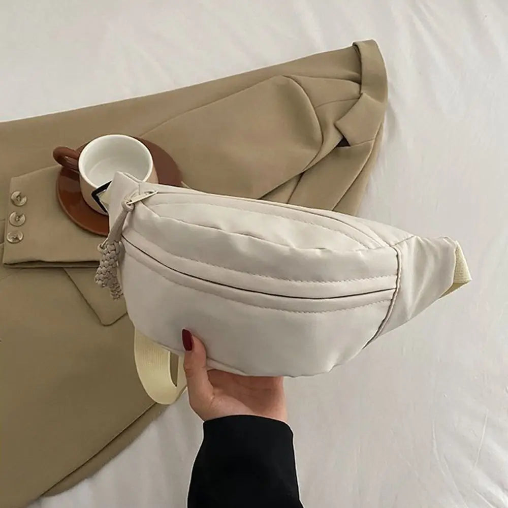Nylon Crossbody Bags Large Capacity Korean Simplified Shoulder Bag Lightweight Solid Color Dumpling Bag Travel Sports Hobos Bag