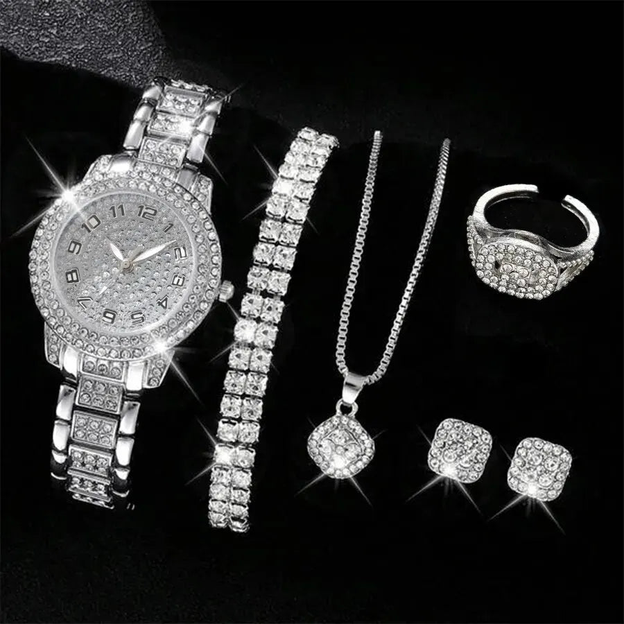 Women Watch Luxury Elegant Alloy Watch Crystal Wristwatch For Ladies Gift Quartz Watch Alloy Rhinestone Bracelet Montre