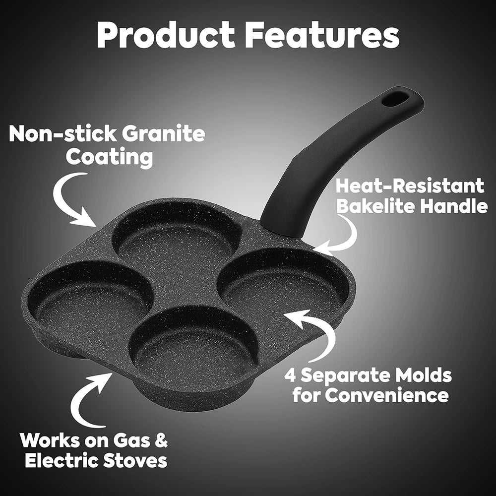 Nonstick Egg Frying Pan Egg 4-Cups Cooker Suitable for Gas Stove Induction Cooker