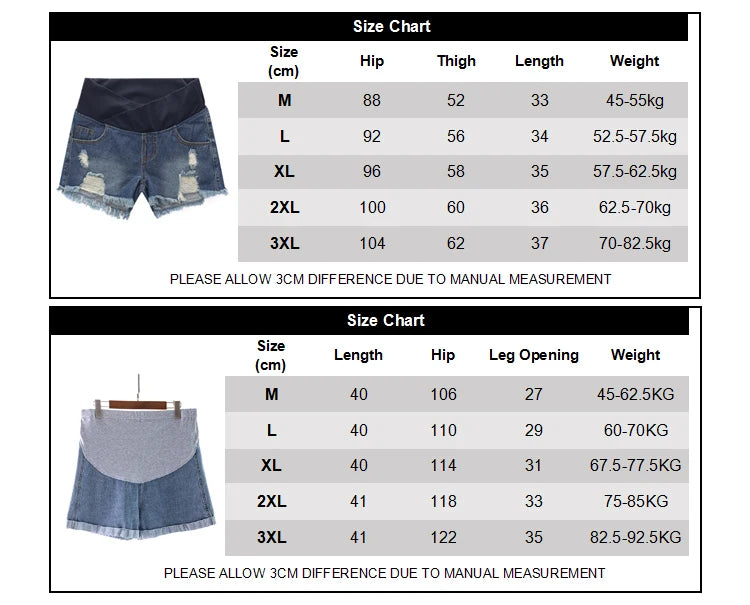 Large Size Maternity Shorts High Waisted Elastic Pregnancy Denim Pants Summer Short Jeans for Pregnant Women