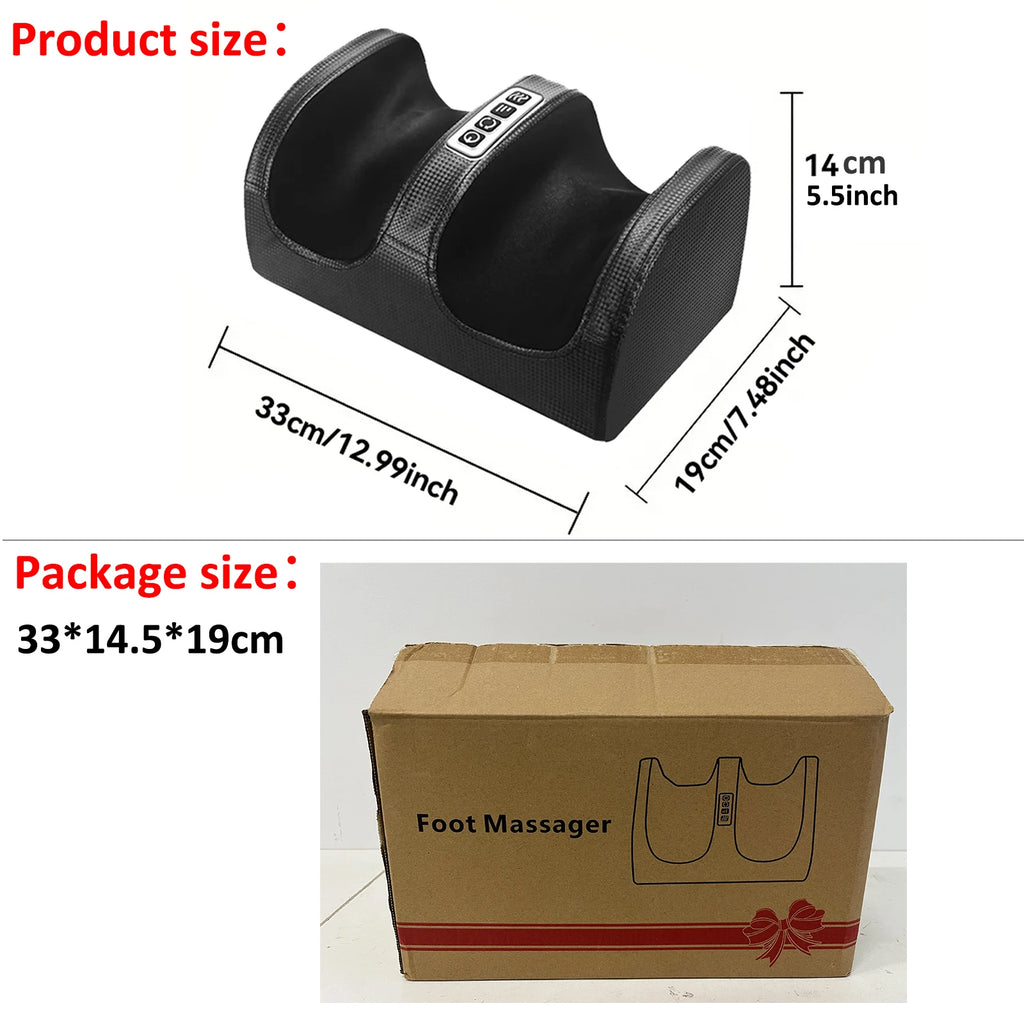 Electric Foot Massager Heating Therapy Hot Compression Shiatsu Kneading Roller Muscle Relaxation Pain Relief Foot Spa Machine