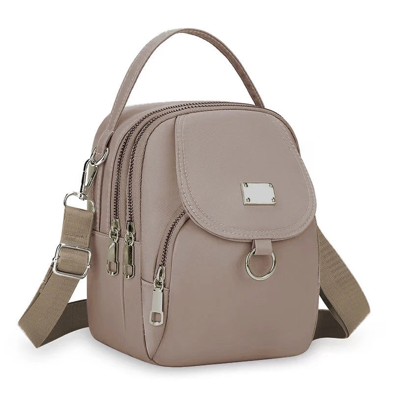 Durable Oxford Women Mini Bag 3 Layers Shoulder Bag Girls Shopping Phone Bag Lightweight Handbag Suitable For Going Out