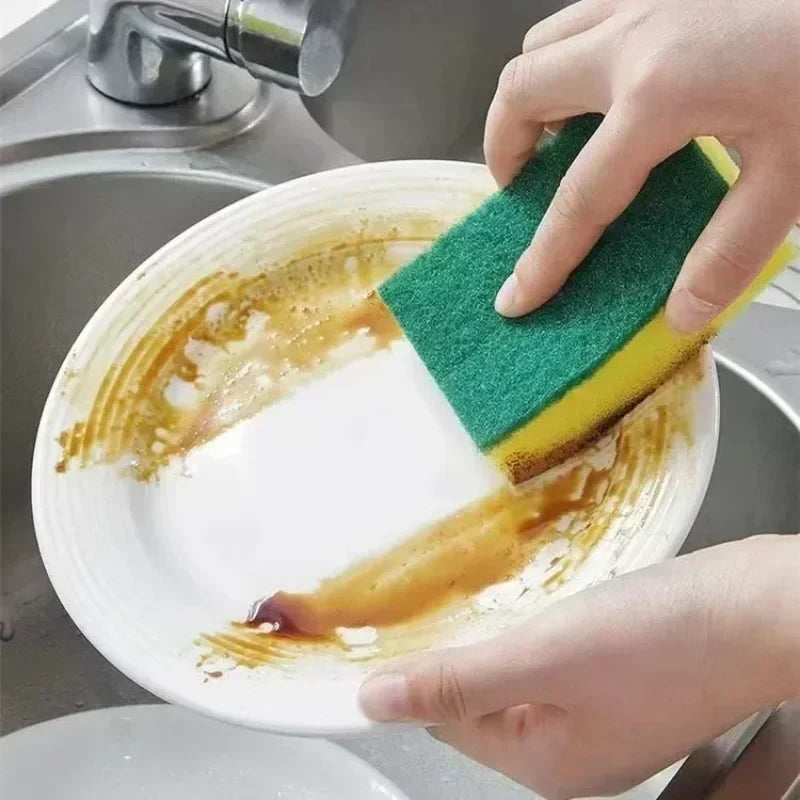 Premium Double-Sided Cleaning Sponge Durable Non-Scratch Super Absorbent - Ideal for Household Cleaning Dishwashing Kitchen Use