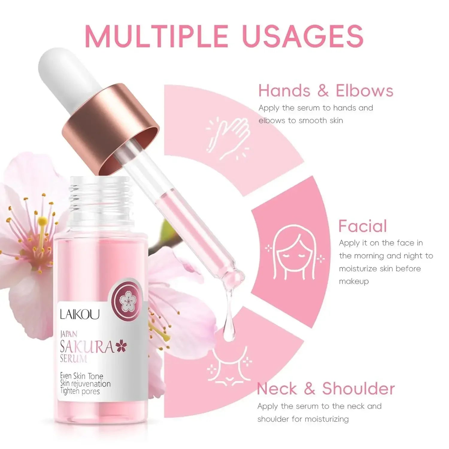 Sakura Skin Care Set Eye & Lip Masks Serum Nud Masks Cleanser Toner Essence Cream Moisturizing Smoothing Nourishing Beauty