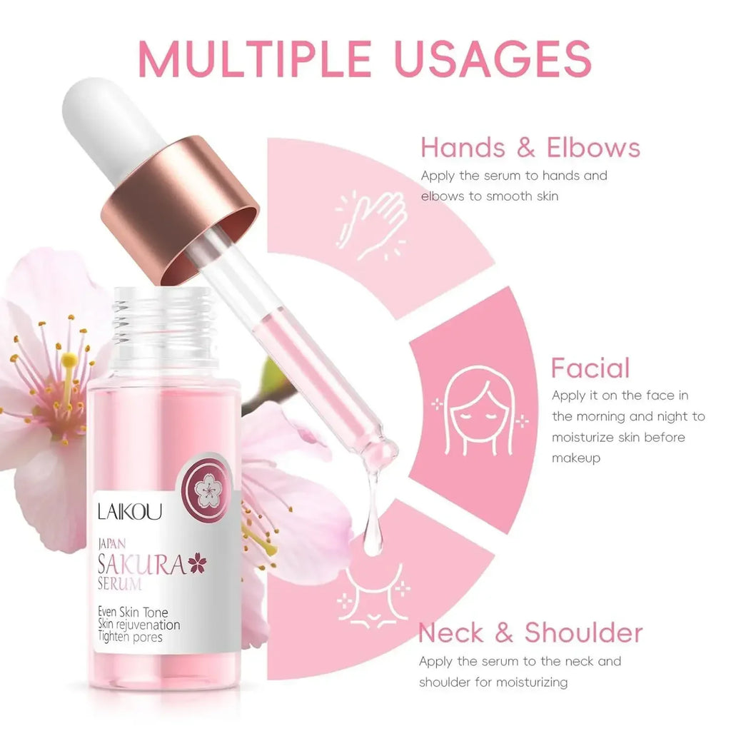 Sakura Skin Care Set Eye & Lip Masks Serum Nud Masks Cleanser Toner Essence Cream Moisturizing Smoothing Nourishing Beauty
