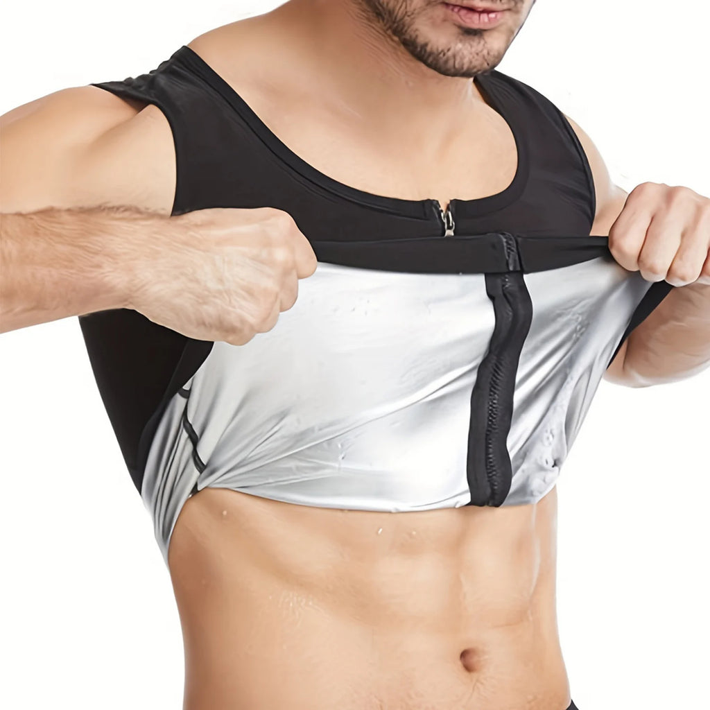 Sauna Sweat Suits Shirt Vest Waist Trainer for Men Compression Workout Shapewear Excersize Gym Clothes Working Out