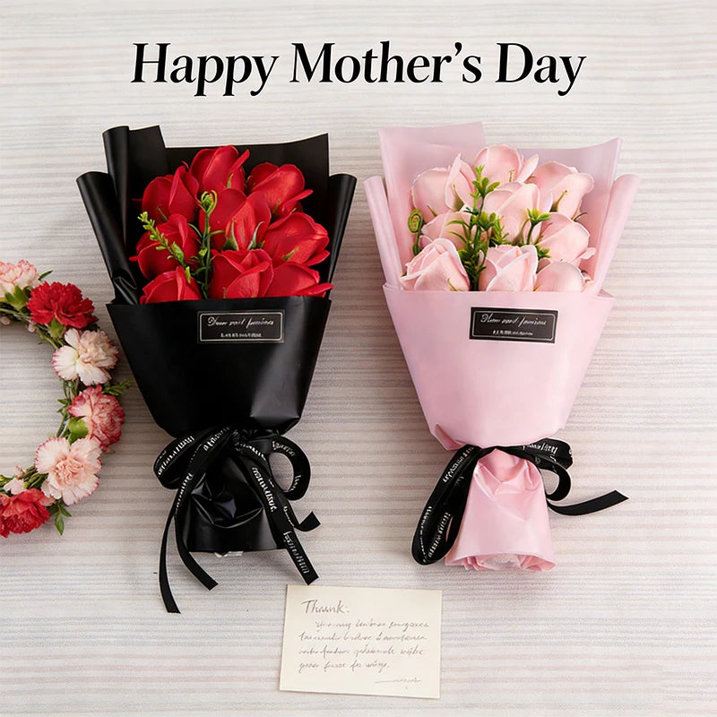 Silk Soap Flower Rose Bouquet Artificial Flower for Home Wedding Birthday Party Valentine's Day DIY Gift Home Decoration