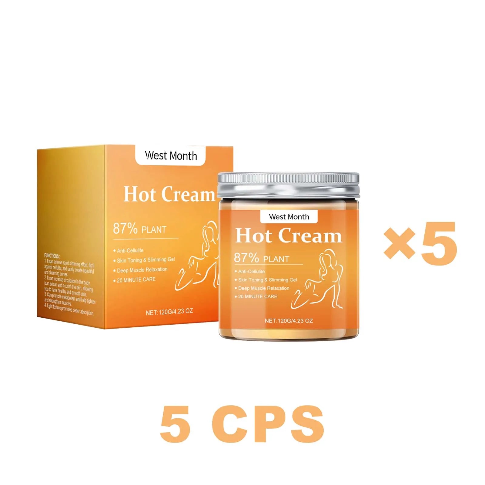 West Moon Fat Burning Slimming Cream Fast Weight Loss Anti Cellulite Easy Body Shaping Nourish The Skin Light Texture Natural