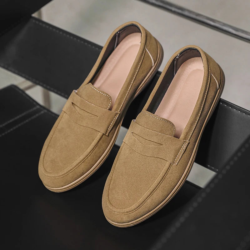 Men's Slip On Loafers Preppy Lightweight Breathable Comfort Outdoor Flats Non Slip Soft Sole Casual Daily Walking Shoes