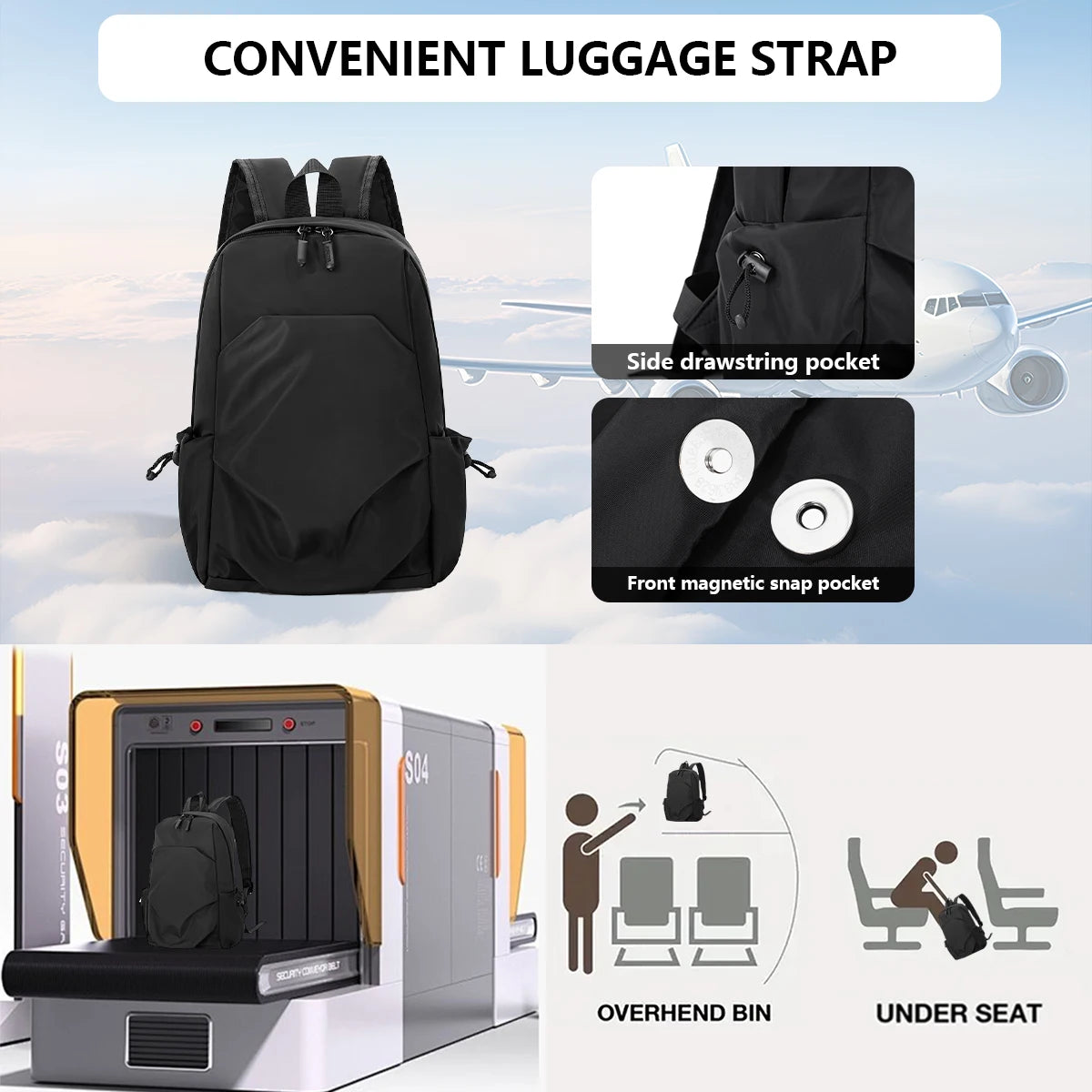 Lightweight Mini Backpack for Men, Versatile for Travel, Outdoor Hiking, Mountaineering, Casual Small Backpack, Student School Bag, Fishing, Outings, Meetings