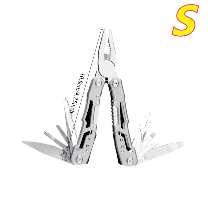 14-In-1 Multitool Folding Pliers Stainless Steel Pocket Knife Camping Outdoor Survival Tools with Nylon Bag EDC Multi-Tool Kit