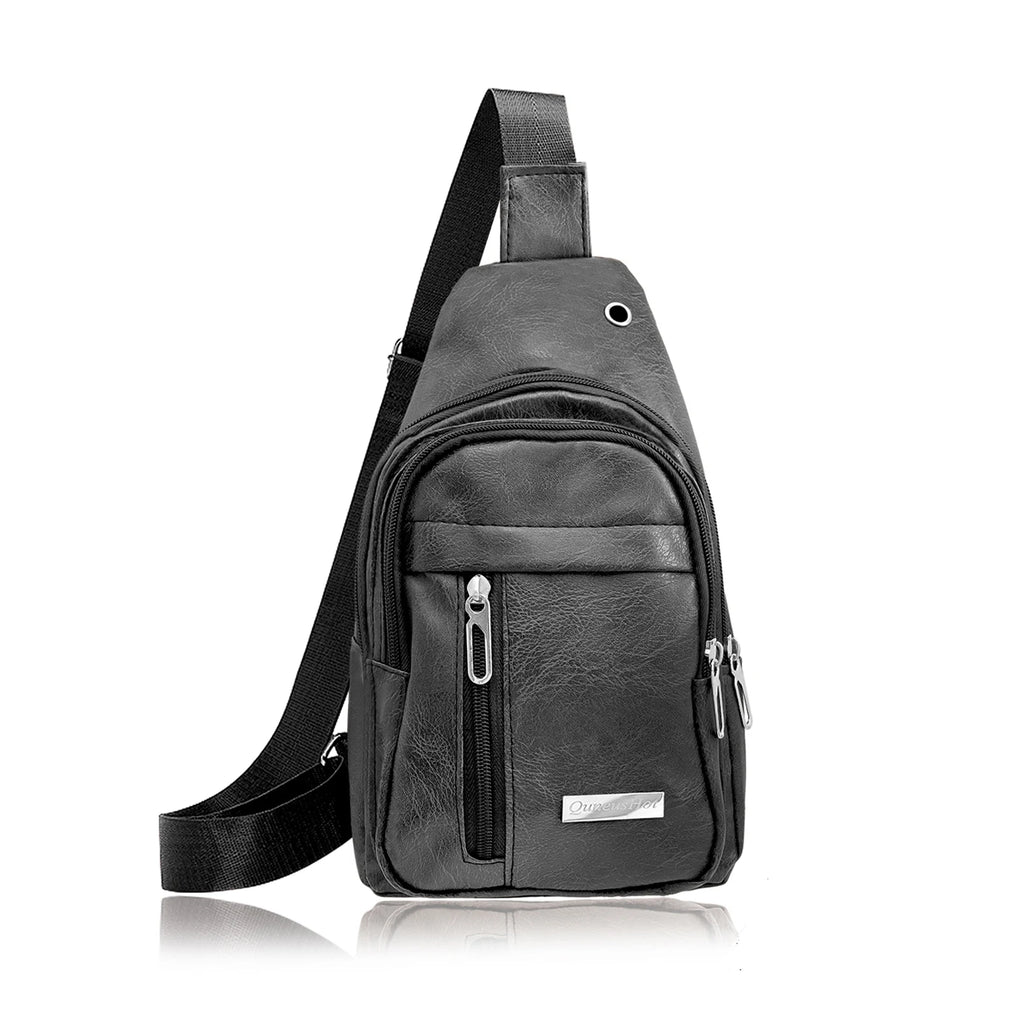 New Leather Chest Bag For Men Multifunctional Casual Fashion Messenger Shoulder Bag For Outdoor Sports Versatile Crossbody Bag