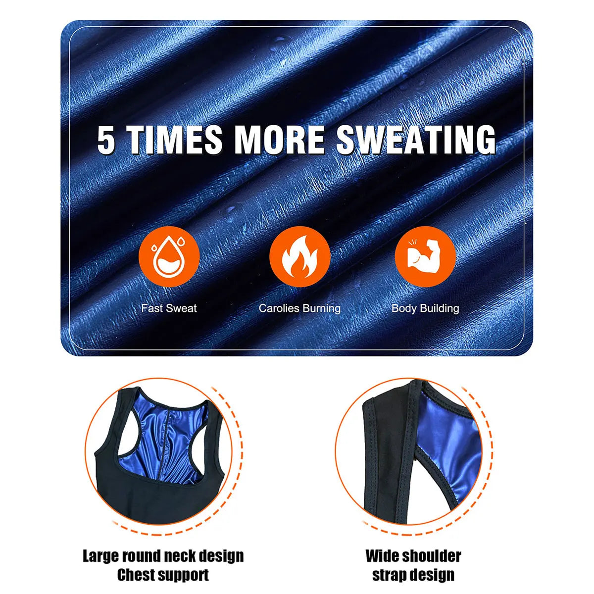 Sauna suits, women's full-body exercise jumpsuits, women's sauna suits, sweat-wicking tops, vest shaping clothes, hot jumpsuits