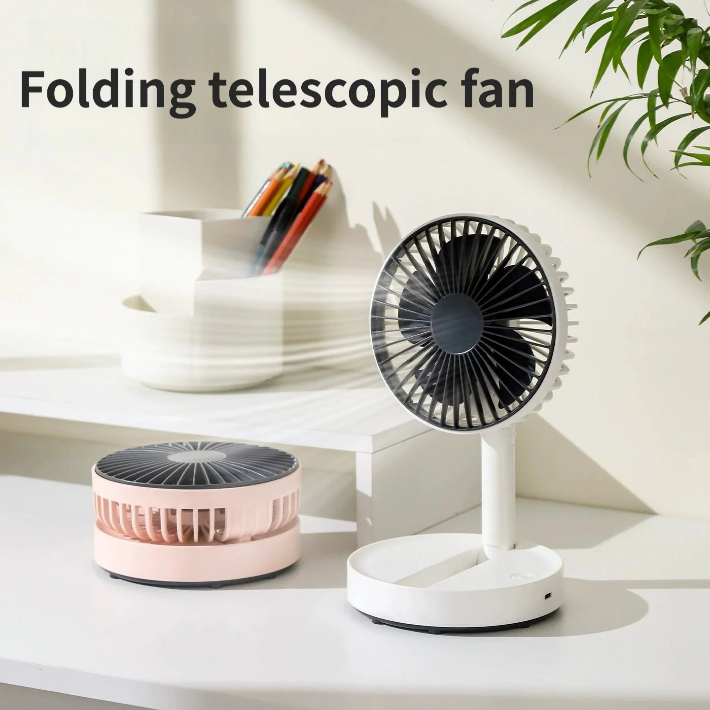 2026 New Desktop Fan USB Charging Model, Long Endurance Foldable Mini Retractable Fan, dormitory portable desktop Electric Fan