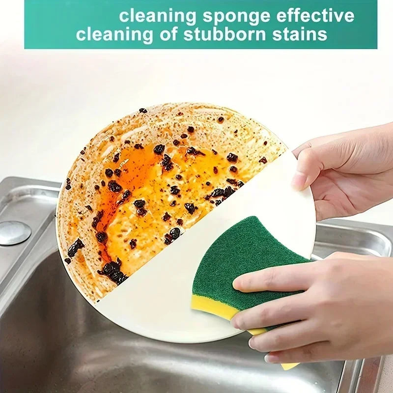Premium Double-Sided Cleaning Sponge Durable Non-Scratch Super Absorbent - Ideal for Household Cleaning Dishwashing Kitchen Use