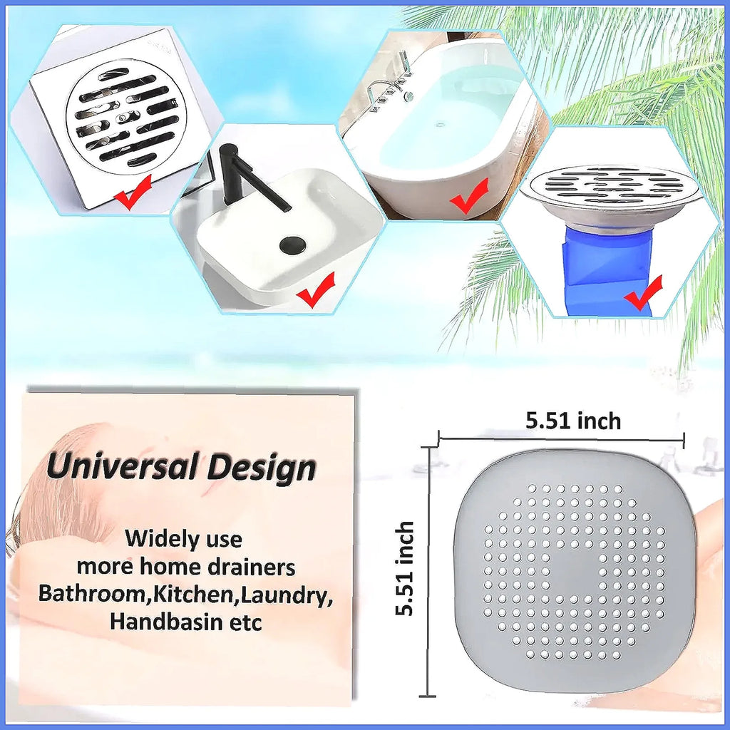 Silicone Shower Drain Hair Catcher Bathtub Sink Strainer Stopper for Kitchen Bathroom Floor Sewer