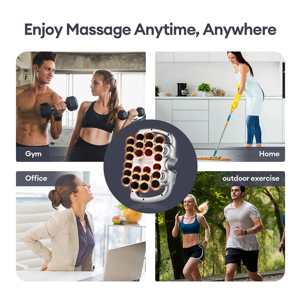 24-Head Fascia Gun 9 Modes High Frequency Vibration Body Massage Gun Back Neck Shoulder Waist Massager Muscle Masajeador