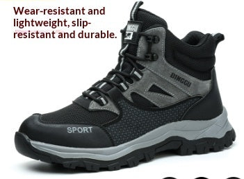 High-top Labor Protection Shoes With Anti-smashing Puncture-resistant And Abrasion-resistant Safety Features