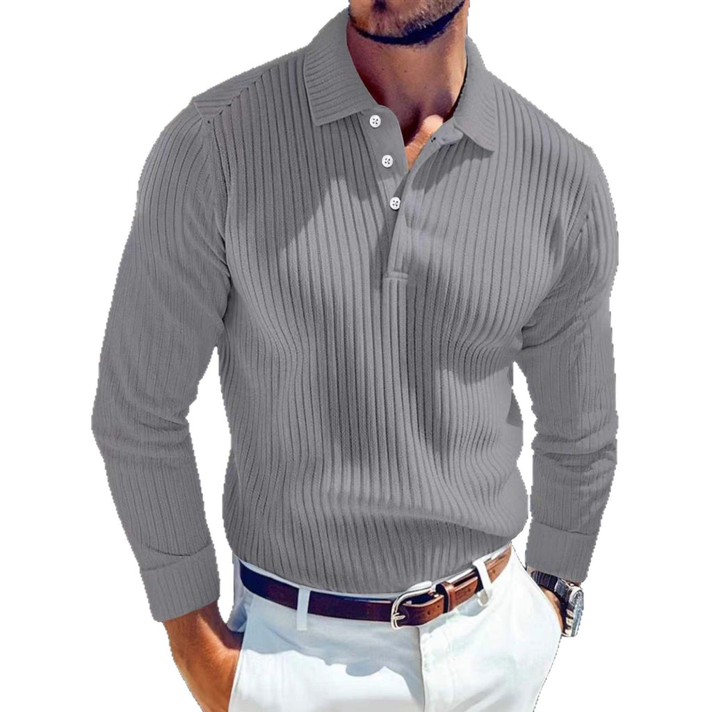 Men's Polo T-shirt Sports Retro Style Striped Polo Shirt