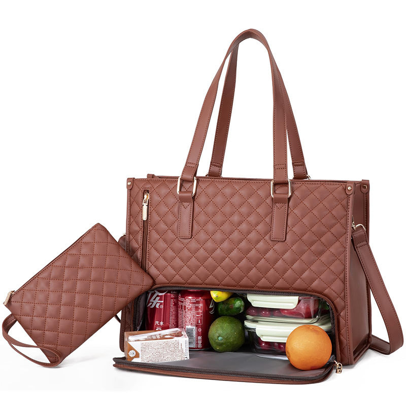 Fashionable Lunch Tote Bag Handbag With Purse, Large Capacity