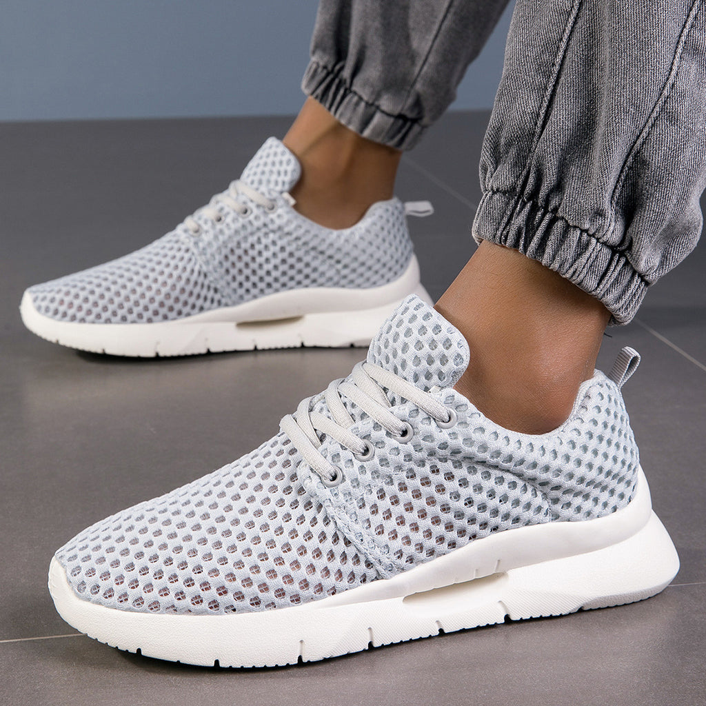 Flyknit Mesh Shoes Large-size Mens Lightweight And Breathable Athletic Shoes