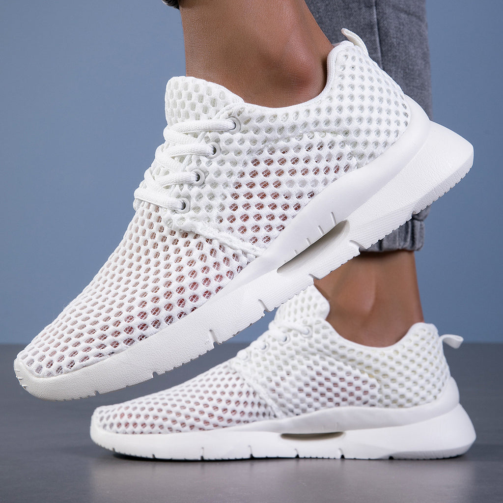 Flyknit Mesh Shoes Large-size Mens Lightweight And Breathable Athletic Shoes
