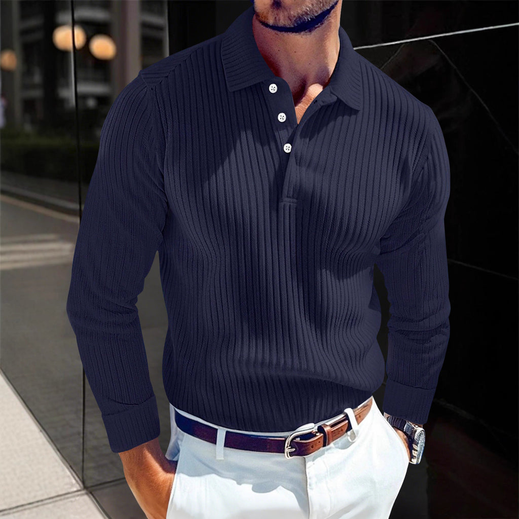 Men's Polo T-shirt Sports Retro Style Striped Polo Shirt