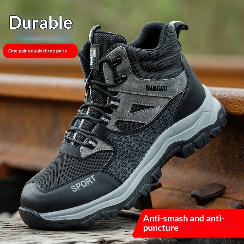 High-top Labor Protection Shoes With Anti-smashing Puncture-resistant And Abrasion-resistant Safety Features