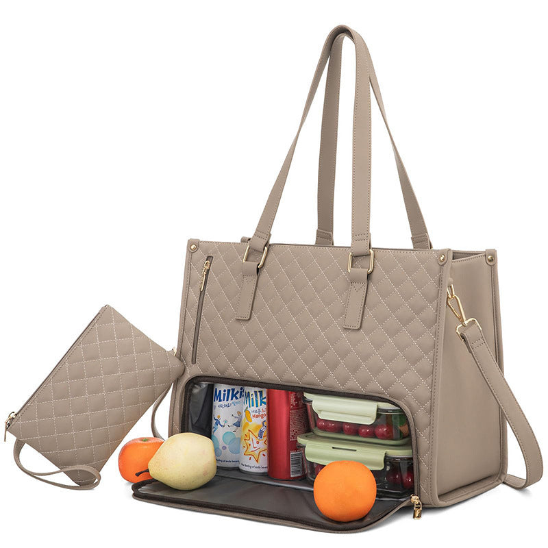 Fashionable Lunch Tote Bag Handbag With Purse, Large Capacity